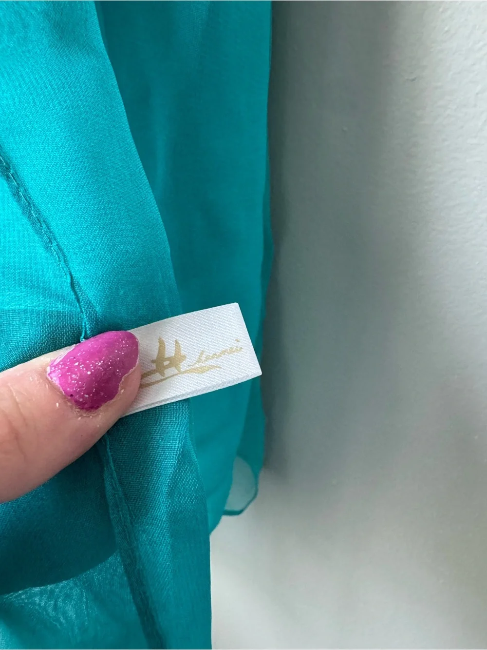 silk aqua mint two tone scarf shawl